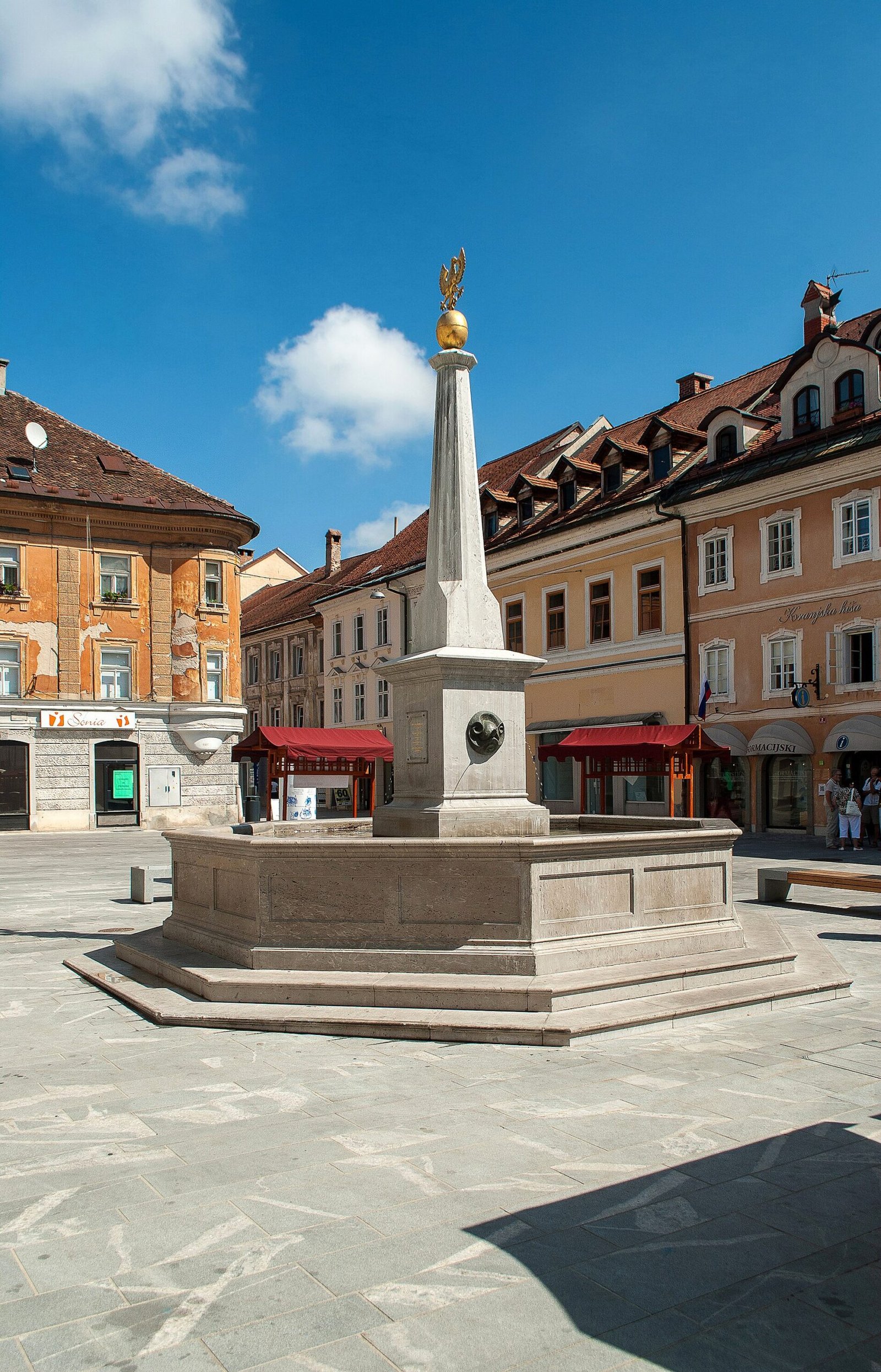 Kranj 1 Main Square in the historic old town of Kranj, Slovenia