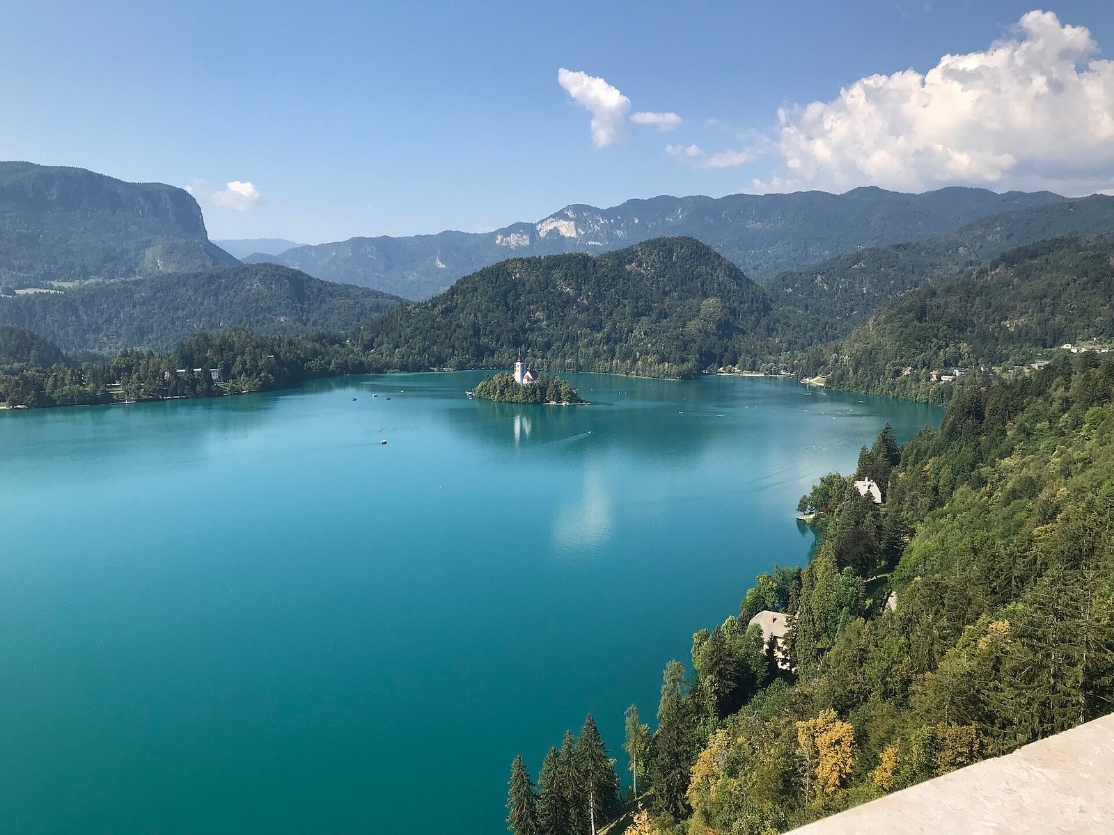 Lake Bled 2 Lake Bled with island church, castle and Alpine scenery in Slovenia