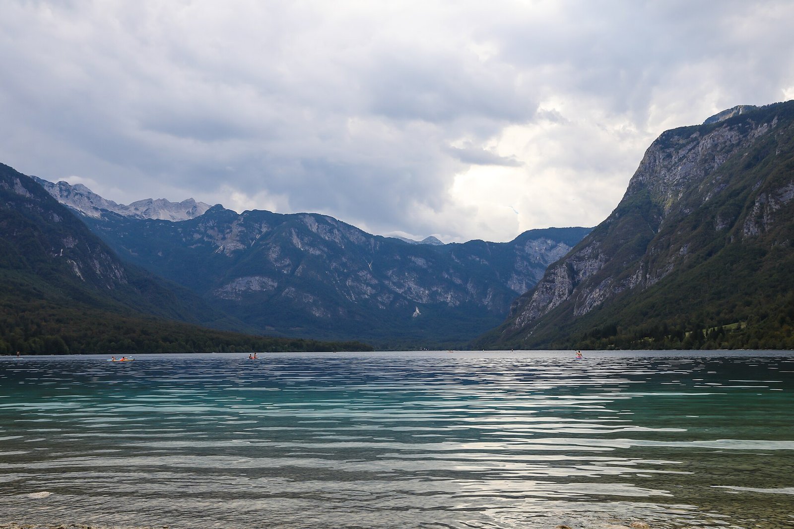 Lake Bohinj surrounded by the Slovenian Alps in Triglav National Park