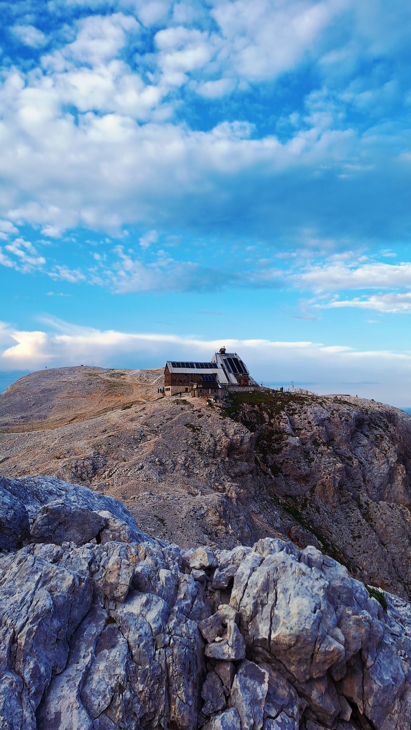 Triglavski dom na Kredarici mountain hut beneath Mount Triglav