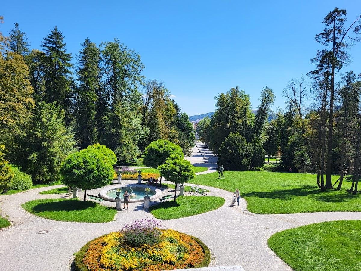Tivoli Park and Jakopič Promenade in Ljubljana, Slovenia