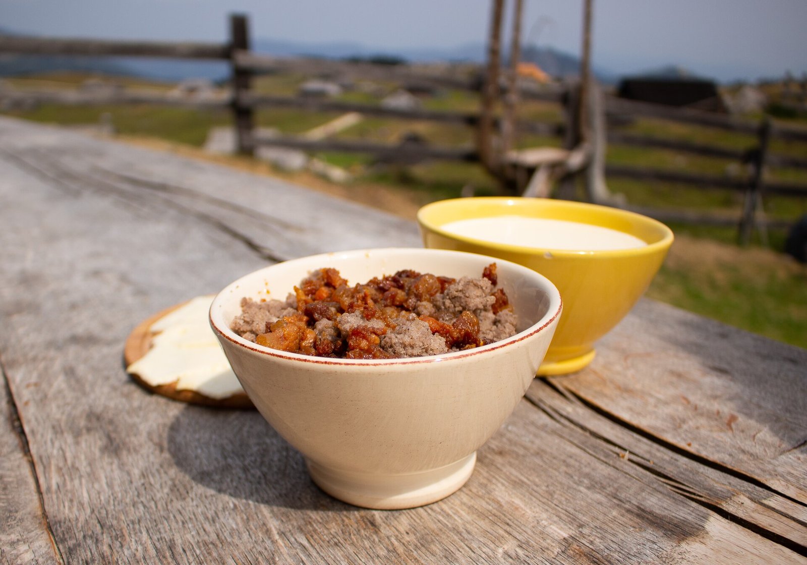 Traditional mountain meal on Velika Planina in Slovenia